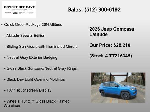 Hydro Blue Pearlcoat 2026 Jeep Compass Latitude