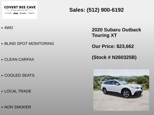 Crystal White Pearl 2020 Subaru Outback Touring XT