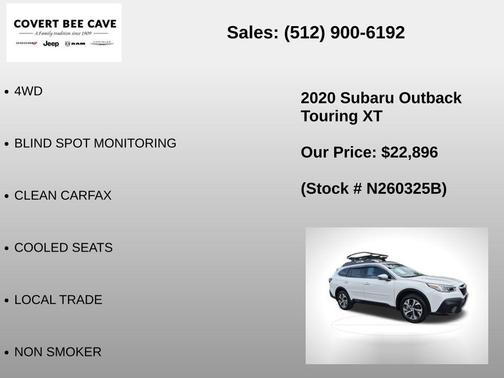 Crystal White Pearl 2020 Subaru Outback Touring XT