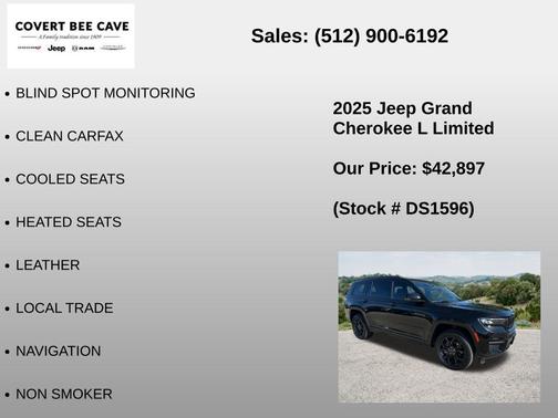 Diamond Black 2025 Jeep Grand Cherokee L Limited