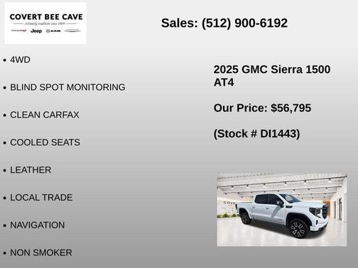 Summit White 2025 GMC Sierra 1500 AT4