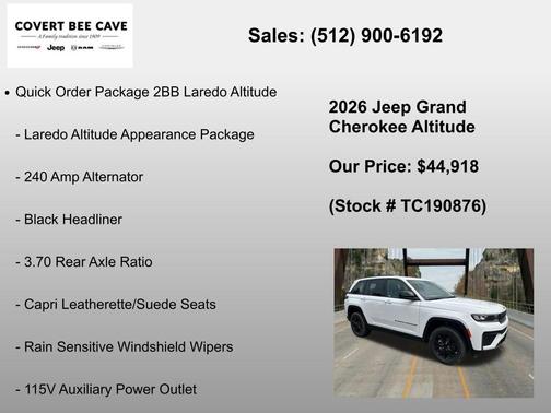 Bright White Clearcoat 2026 Jeep Grand Cherokee Laredo