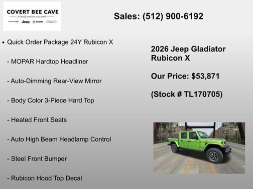 Mojito! Clearcoat 2026 Jeep Gladiator Rubicon