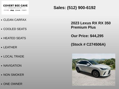 White Pearl 2023 Lexus RX 350 Premium Plus