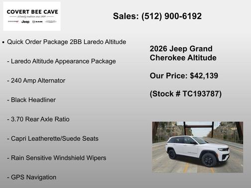 Bright White Clearcoat 2026 Jeep Grand Cherokee Laredo