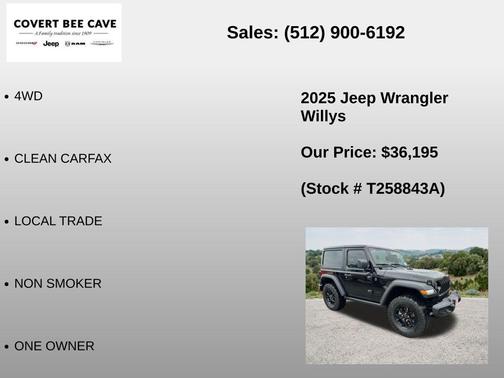 Black Clearcoat 2025 Jeep Wrangler Sport