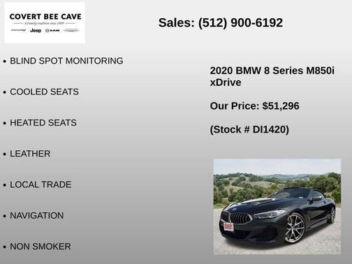 Black Sapphire Metallic 2020 BMW M850 i xDrive