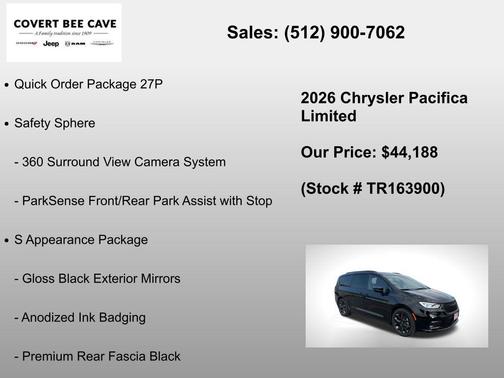 Diamond Black 2026 Chrysler Pacifica Limited
