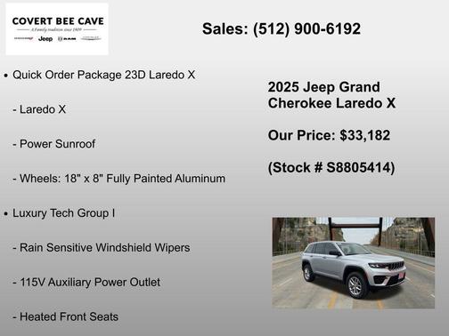 Silver Zynith 2025 Jeep Grand Cherokee Laredo X