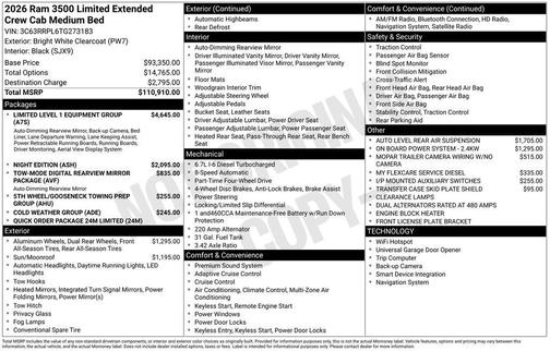 Bright White Clearcoat 2026 RAM 3500 Limited