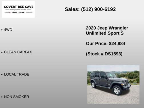 Granite Crystal Clearcoat Metallic 2020 Jeep Wrangler Unlimited Sport