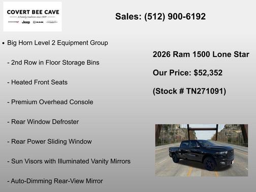Diamond Black 2026 RAM 1500 Big Horn/Lone Star