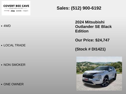 White Diamond 2024 Mitsubishi Outlander SE Black Edition