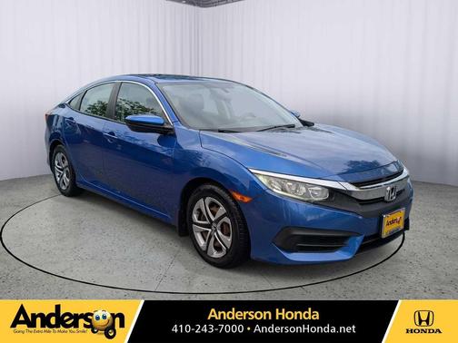 Aegean Blue Metallic 2017 Honda Civic LX