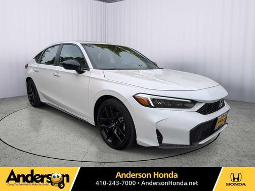 Platinum White Pearl 2026 Honda Civic Hybrid Sport