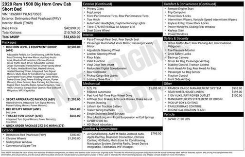 2020 RAM 1500 Big Horn/Lone Star