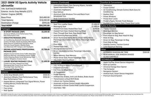 2021 BMW X5 PHEV xDrive45e