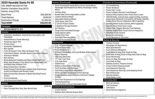 Hampton Gray 2025 Hyundai SANTA FE SE