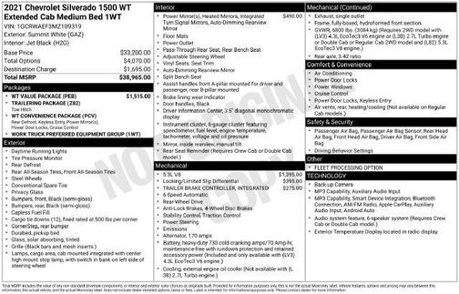 Summit White 2021 Chevrolet Silverado 1500 WT