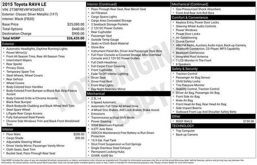 Classic Silver Metallic 2015 Toyota RAV4 LE
