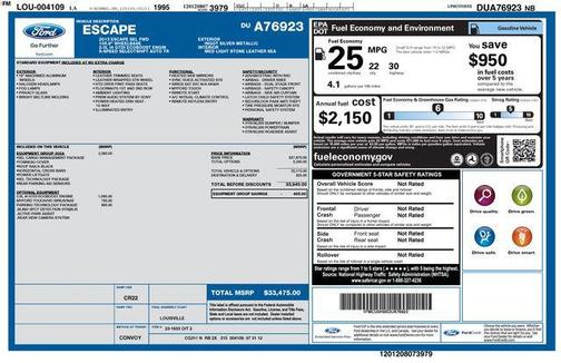 Silver 2013 Ford Escape SEL