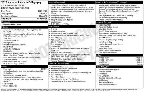 2026 Hyundai PALISADE Calligraphy