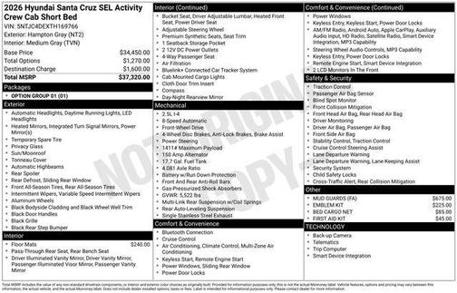 2026 Hyundai SANTA CRUZ SEL Activity