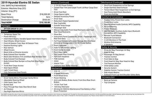 2019 Hyundai ELANTRA SE