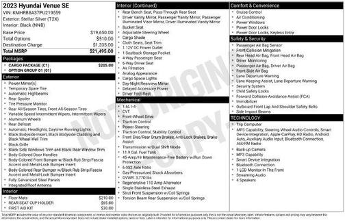 Stellar Silver 2023 Hyundai VENUE SE