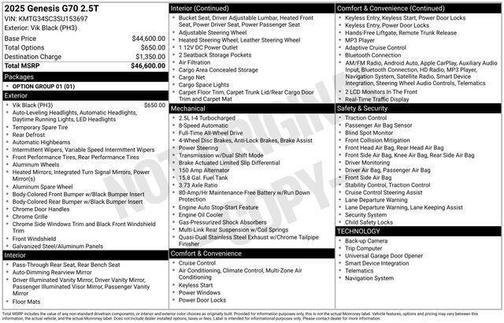 2025 Genesis G70 2.5T AWD