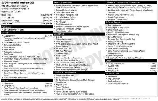 Phantom Black 2026 Hyundai TUCSON SEL
