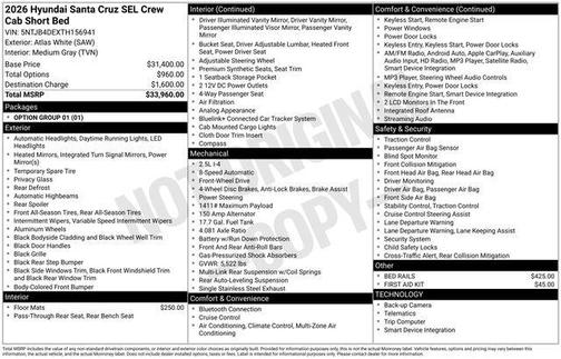 2026 Hyundai SANTA CRUZ SEL