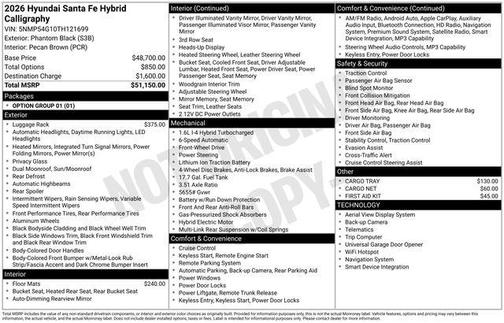 Phantom Black 2026 Hyundai SANTA FE HEV Calligraphy