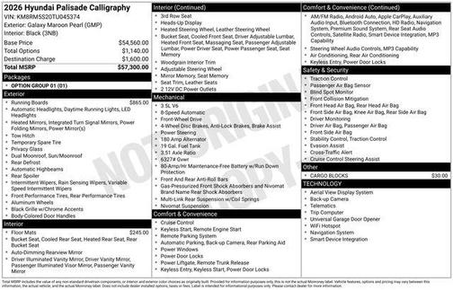 2026 Hyundai PALISADE Calligraphy