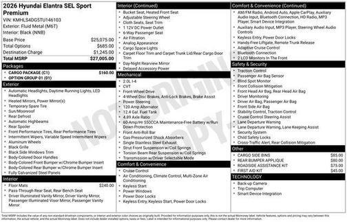 Fluid Metal 2026 Hyundai ELANTRA Sport