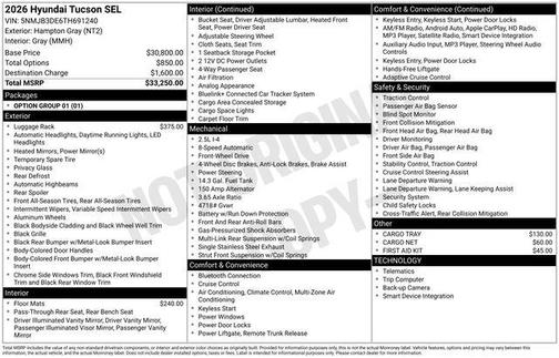 Hampton Gray 2026 Hyundai TUCSON SEL