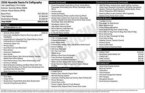 2026 Hyundai SANTA FE Calligraphy