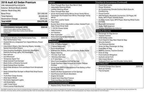 2018 Audi A3 2.0T Premium