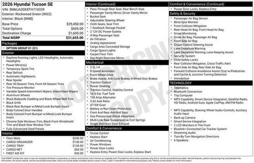 Rockwood Green 2026 Hyundai TUCSON SE