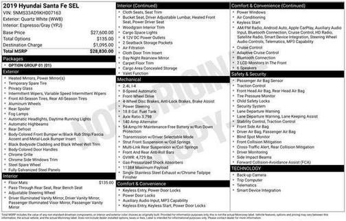 2019 Hyundai SANTA FE SEL 2.4