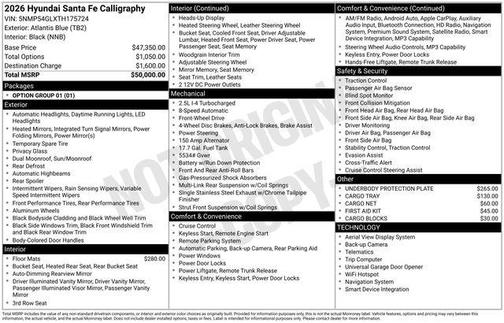 2026 Hyundai SANTA FE Calligraphy