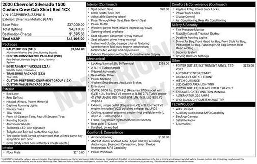 Silver Ice Metallic 2020 Chevrolet Silverado 1500 Custom