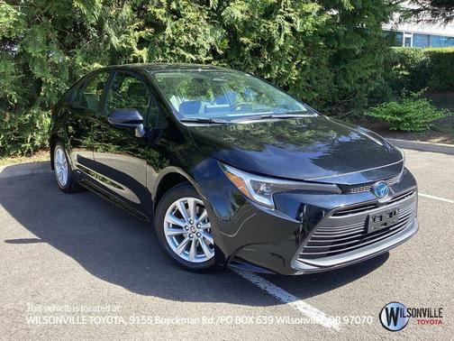 Midnight Black Metallic 2025 Toyota Corolla Hybrid LE