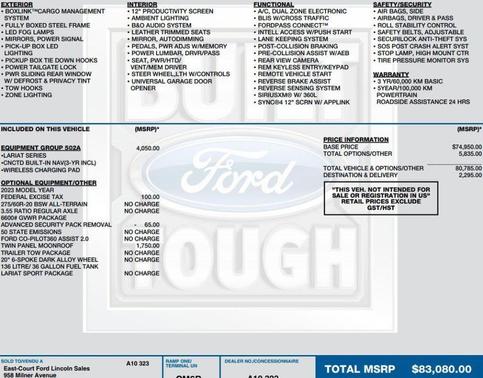 Agate Black Metallic 2023 Ford F-150 Lariat