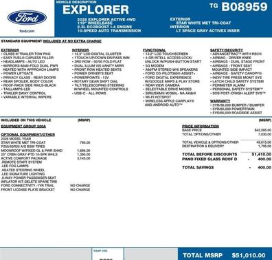 Star White 2026 Ford Explorer Active