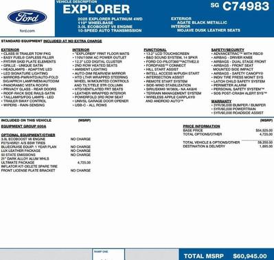 2025 Ford Explorer Platinum
