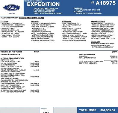 Star White 2027 Ford Expedition Platinum