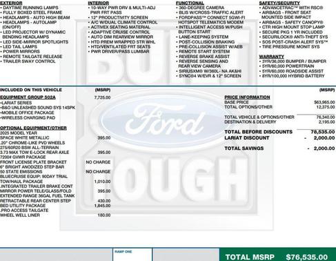 Space White Metallic 2025 Ford F-150 Lariat