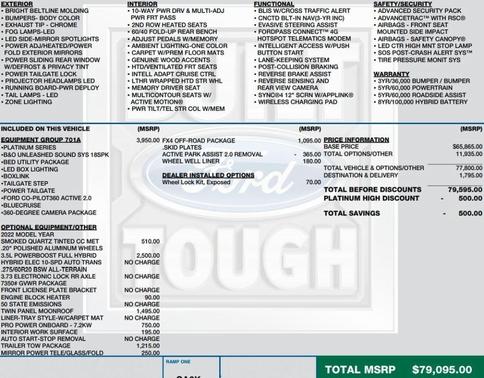 2022 Ford F-150 Platinum