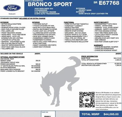 2025 Ford Bronco Sport Badlands